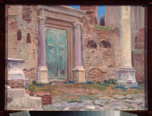 Le temple de Janus a Rome (Italie) (El Templo de Janus en Roma) - Obra de Appolinari Mikhaylovich Vasnetsov (1856-1933), óleo sobre cartón, arte ruso del siglo XIX - Museo de Arte N Yaroshenko, Kislovodsk (Rusia) de Apollinari Mikhailovich Vasnetsov