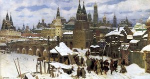 Moscú en el siglo XVII. El Puente de Todos los Santos, 1901 de Apollinari Mikhailovich Vasnetsov