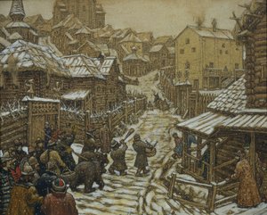 Los entrenadores de osos. Vieja Moscú, 1911 de Apollinari Mikhailovich Vasnetsov