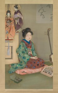 Cantante Femenina para el Teatro de Marionetas Joruri, ca. 1920 de Arai Kou
