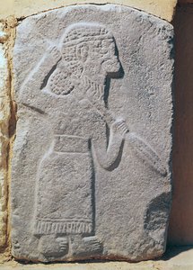 Ortostato que representa a un soldado del Palacio de Kapara, Rey de Guzama, Tell Halaf, Siria de Aramaean