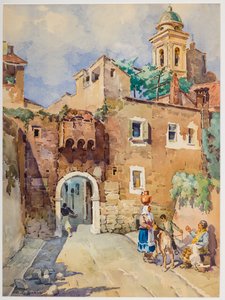 Puente de San José (acuarela sobre papel) de Arcangelo Salvarani