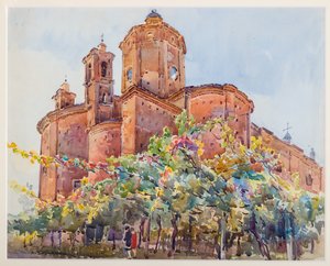 Iglesia de San Nicolás (acuarela sobre papel) de Arcangelo Salvarani