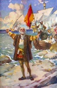 El desembarco de Colón de Archibald Bertram (after) Webb