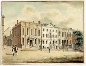 Esquina noreste de las calles Wall y William, Ciudad de Nueva York, 1798 de Archibald Robertson
