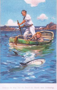 Entre el arrecife y la playa nadaban los tiburones, 1900s de Archibald Webb