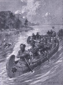 El viaje que llevó al sitio de Quebec (ilustración de Cassells Romance of Famous Lives, c.1940) de Archibald Webb