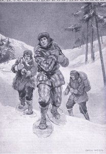A través de desiertos sin caminos hacia Labrador (Donald Smith) (ilustración de Cassells Romance of Famous Lives, c.1940) de Archibald Webb