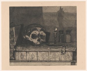 Bodegón con calavera de Arend Hendriks (signed by artist)