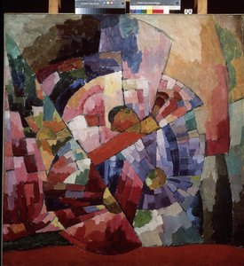 Ásteres. Naturaleza muerta cubista. Pintura de Aristarkh Vasilyevich Lentulov (1882-1943)