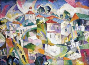 Paisaje cubista, circa 1910 de Aristarkh Vasilievic Lentulov