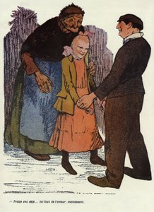 "Trece años ya... necesitas amor ahora". Ilustración de Delannoy para la revista francesa "" L