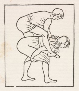 Dafnis y Cloe: Dafnis pone la manzana en el pecho de Chloe de Aristide Maillol