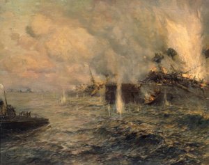 La batalla naval de Tsushima el 27 de mayo de 1905