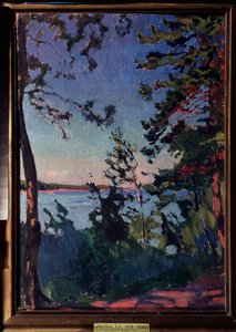 Un parque a orillas del río Neva. Pintura de Arkadi (Arkady) Alexandrovich Rylov (1870-1939), óleo sobre lienzo de Arkadij Aleksandrovic Rylov