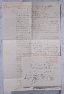 Carta describiendo los experimentos de Fizeau para determinar la velocidad de la luz