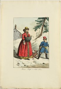 Ropa de invierno rusa de Moeurs et Costumes des Russes, 1817 de Armand Gustave Haubigant
