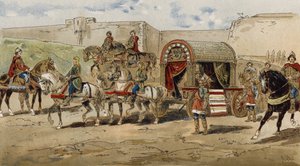 Carruaje de un príncipe franco de la época de Carlomagno, siglo IX