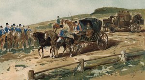 Postillones, carruaje y coche de correos, Países Bajos, siglo XIX