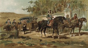 Diligencia y escolta, Países Bajos Españoles, principios del siglo XVII de Armand Jean Heins
