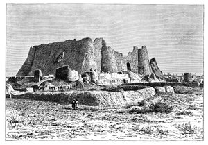 La fortaleza en ruinas de Veramin, Persia Irán