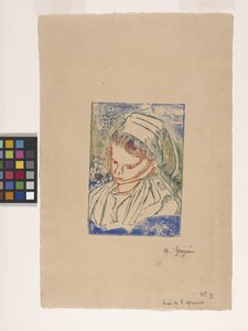 Bretonne De Pont-Aven (Mujer bretona de Pont-Aven) (xilografía coloreada à la poupée)