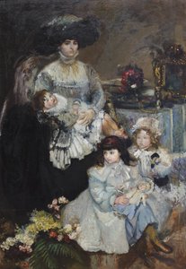 La mujer de De Carolis con sus hijas de Armando Spadini