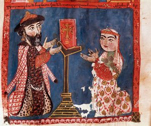 Los dos donantes (miniatura de Armenian School