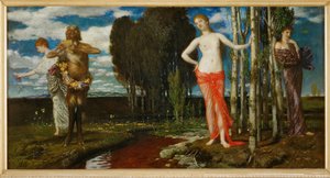 Fruehlingserwachen - El despertar de la primavera ... (pintura sobre lienzo) de Arnold Böcklin