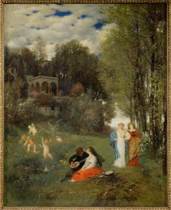 Ideale Fruehlingslandschaft - Paisaje ideal de primavera ... (pintura sobre lienzo)