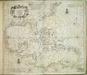 Los Carybsche Eylanden de Barbados al recodo de México de Arnold & Colom Jacob Aertsz (1600 73) Colom