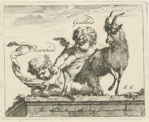 Lucha entre la limpieza y la calentura Limpieza Horniness (título en objeto) Cuarenta y una piezas, varias estatuas de Sinne (título de la serie) de Arnold Houbraken