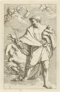 Júpiter y Sémele Escena de estatuas de pecado abiertas al servicio de pintores, estatutarios, etc. (título de la serie) de Arnold Houbraken