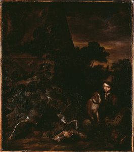 Paisaje con cazador de Arnold Houbraken