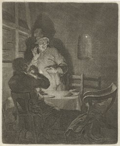 Comida en Emaús de Arnold Houbraken