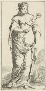 Personificación de la modestia Virtud (título sobre el objeto) Cuarenta y una piezas, varias estatuas de Sinne (título de la serie) de Arnold Houbraken