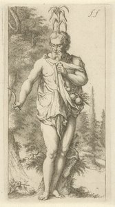 Príapo Escena de estatuas de pecado abiertas al servicio de pintores, estatutarios, etc. (título de la serie) de Arnold Houbraken