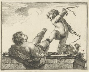 La diligencia vence a la pereza Luijheit Naerstigheit (título sobre objeto) Cuarenta y una piezas, varias estatuas de Sinne (título de la serie) de Arnold Houbraken