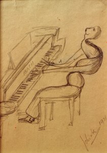 Caricatura (Pianista) de Arnold Schönberg
