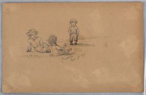 Boceto de tres niños