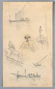 Bocetos en el puerto de Catania de Arnold William Brunner