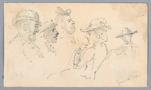 Bocetos de cabezas de Arnold William Brunner