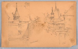 Dos escenas en Mont St. Michel y Vitré de Arnold William Brunner