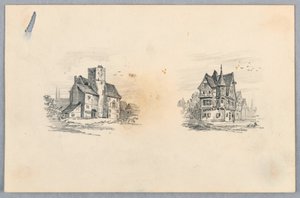 Dos Bocetos de Casas de Arnold William Brunner