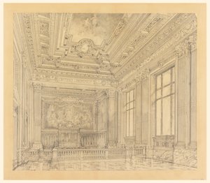 Vista de la sala del tribunal, Edificio Federal, Cleveland, OH de Arnold William Brunner