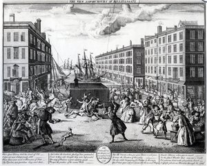 La Vista y los Humores de Billingsgate, 1736 de Arnold van Haecken