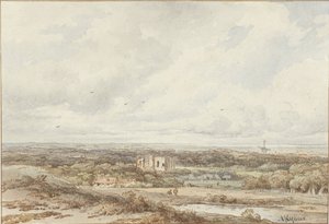 Vista desde las dunas de las ruinas de Brederode de Arnoldus Johannes Eymer