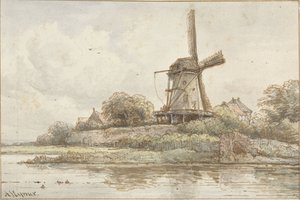 Molino en la muralla de la ciudad de Arnoldus Johannes Eymer