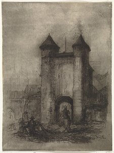 Vista de la Puerta de la Ayuda en Maastricht, vista desde el lado del campo
Porte du Jaer (título en el objeto) de Arnoud Schaepkens