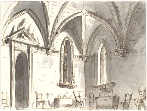 Habitación con bóvedas góticas